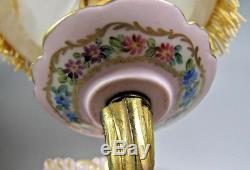 Antique Paris Porcelain Hand Painted Sevres Style French PAIR Wall Sconce Light