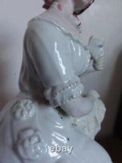 Antique Porcelain Bisque Hand Painted Figurine Colombina, Commedia dell'arte