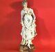 Antique Porcelain Bisque Woman Figurine Hand Painted Large 14 3/4 Colonial