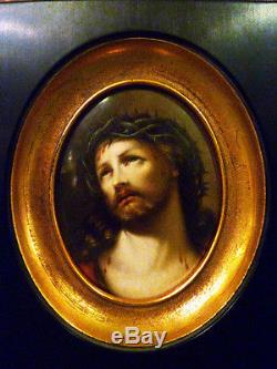 Antique Porcelain Hand Painted Plaque Jesus Christ 19 cent KPM quality