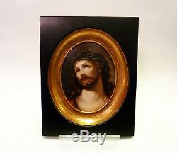 Antique Porcelain Hand Painted Plaque Jesus Christ 19 cent KPM quality