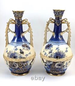 Antique Porcelain Hand Painted Vases by Ernst Wahliss, c. 1910