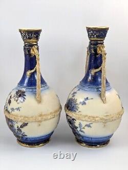 Antique Porcelain Hand Painted Vases by Ernst Wahliss, c. 1910