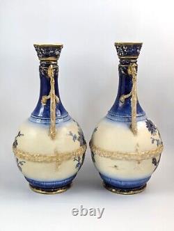 Antique Porcelain Hand Painted Vases by Ernst Wahliss, c. 1910