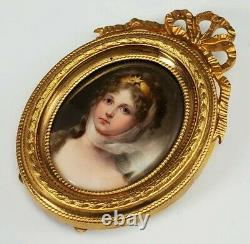 Antique Porcelain Plaque Miniature Hand-painted Portrait Queen Louise Of Prussia