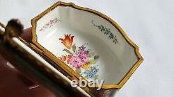 Antique Porcelain Snuff Box Serpentine Shape Signed Hand Painted Watteau Lovers