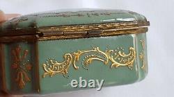 Antique Porcelain Snuff Box Serpentine Shape Signed Hand Painted Watteau Lovers