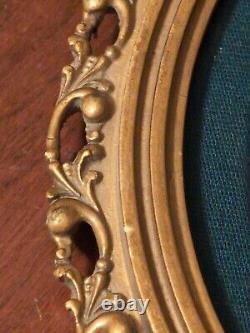 Antique Portrait Plaque Hand Painted Porcelain Gold Gilt Frame 19th Century