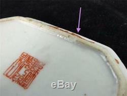 Antique Qing Chinese Famille Rose Porcelain Scholars Seal Paste Box Yinniye