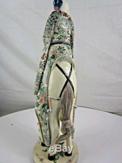 Antique Rare Chinese God Fine Porcelain Or Bone Famille Rose Statue Kangxi Mark