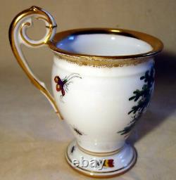 Antique Richard Klemm Porcelain Cup & Saucer Exotic Birds Insects Hand Painted b