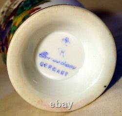 Antique Richard Klemm Porcelain Cup & Saucer Exotic Birds Insects Hand Painted c