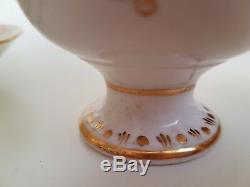 Antique Ridgway Porcelain Tea Trio Cup saucer hand painted floral & Gilt Rococo