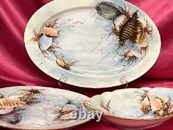 Antique Rosenthal R&C Hand Painted Plates Sea Conch Shell Ocean Motif Platters