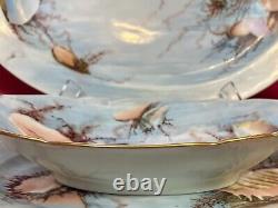 Antique Rosenthal R&C Hand Painted Plates Sea Conch Shell Ocean Motif Platters