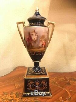 Antique Royal Vienna Urn / Vase Handpainted Porcelain Height 30 cm