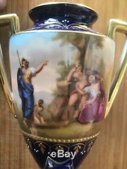 Antique Royal Vienna Urn / Vase Handpainted Porcelain Height 30 cm