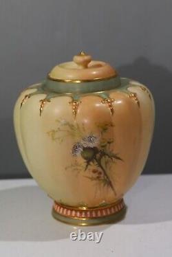 Antique Royal Worcester Hand Painted Pot Pourri Vase 1312