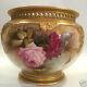 Antique Royal Worcester Hand Painted Roses Jardiniere Signed R Austin