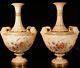 Antique Royal Worcester Porcelain Pair Hand Painted Signed 1408 Vases