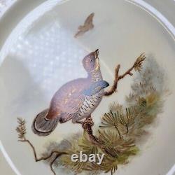 Antique Royal Worcester Vitreous Game Bird Plate Hand-Painted Gold Trim 9