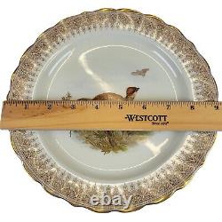 Antique Royal Worcester Vitreous Game Bird Plate Hand-Painted Gold Trim 9