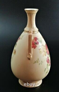 Antique Royal Worcester hand painted twin handled vase