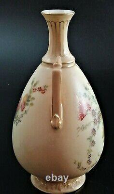 Antique Royal Worcester hand painted twin handled vase