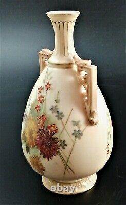 Antique Royal Worcester hand painted twin handled vase