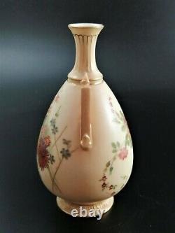 Antique Royal Worcester hand painted twin handled vase