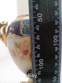 Antique SEVRES style German Rudolstadt hand painted Porcelain Urn, Vase 19th c