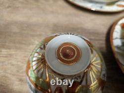 Antique Satsuma Japanese Porcelain Signed Hand Painted Gold Tea And Cake Set