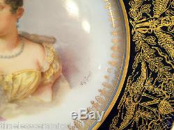 Antique Sevres Imperial Porcelain Hand Painted Potrait Plate Mademoiselle Marie