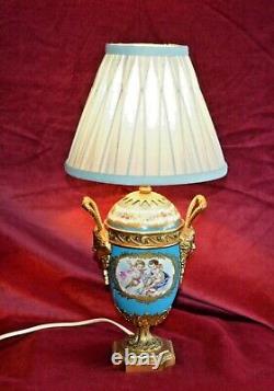 Antique Sevres Porcelain & Gilt Ormolu Hand Painted Table Lamp