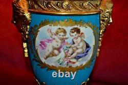 Antique Sevres Porcelain & Gilt Ormolu Hand Painted Table Lamp