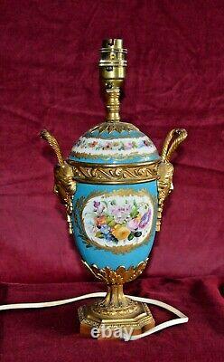 Antique Sevres Porcelain & Gilt Ormolu Hand Painted Table Lamp