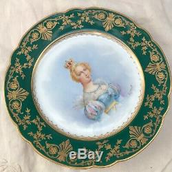 Antique Sevres Porcelain Plate Dish Hand Painted Signed