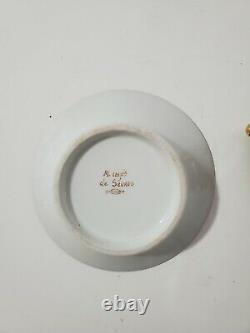 Antique Sevres Style French Porcelain Hand Painted Napoleonic Cup & Saucer
