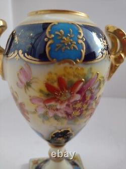 Antique Shevres style German Rudolstadt hand painted Porcelain Vase 19th century