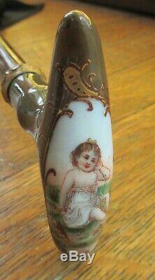 Antique Umbrella Hand-Painted Child Porcelain Portrait