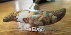 Antique Umbrella Hand-Painted Child Porcelain Portrait