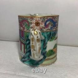 Antique Very Fine 18c Chinese Porcelain Mug Hand Painted Famille Rose Porcelain