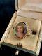 Antique, Victorian 14k Yellow Gold Hand-painted On Porcelain Portrait Ring