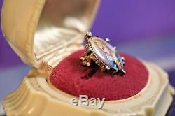 Antique Victorian Hand Painted Miniature Porcelain Pearl Gilt Brooch