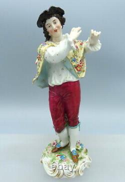 Antique Volkstedt Porcelain Figurine Gentleman Dancer Hand Painted Continental