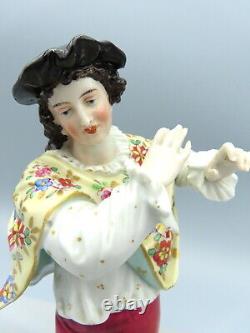 Antique Volkstedt Porcelain Figurine Gentleman Dancer Hand Painted Continental