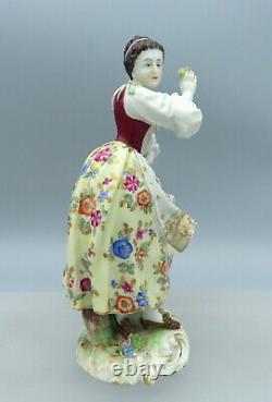 Antique Volkstedt Porcelain Figurine Lady Girl Dancer Hand Painted Continental