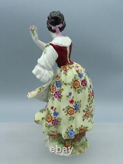 Antique Volkstedt Porcelain Figurine Lady Girl Dancer Hand Painted Continental