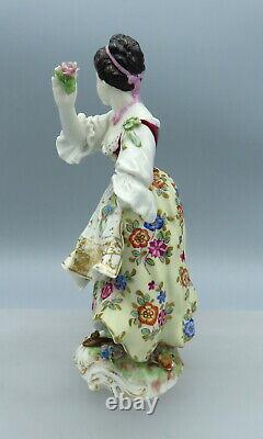 Antique Volkstedt Porcelain Figurine Lady Girl Dancer Hand Painted Continental