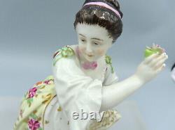 Antique Volkstedt Porcelain Figurine Lady Girl Dancer Hand Painted Continental